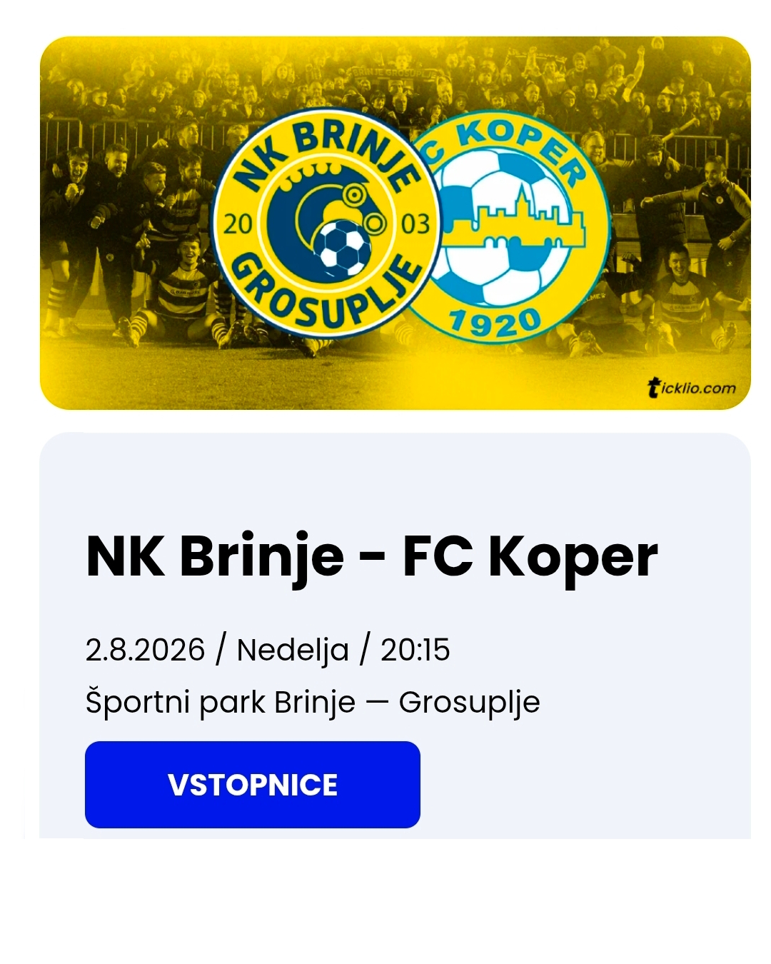 Nakup vstopnic 3. krog Prve lige Telemach